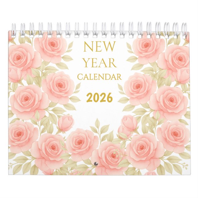 2026 Lyxig Akvarell Blommig Väggkalender Kalender (Omslag)