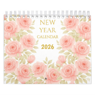 2026 Lyxig Akvarell Blommig Väggkalender Kalender