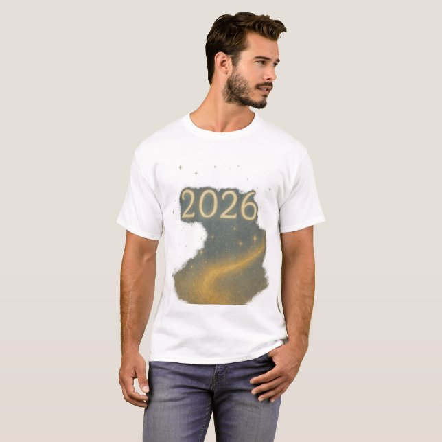 2026 Magic of New Beginnings Dreamy Golden Sky T Shirt (Hel framsida)