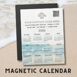 2026 Magnet Calendar Business Namn Logotyp QR-kod