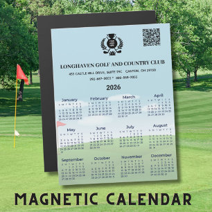 2026 Magnet Calendar Golf Klubb League Logotyp QR