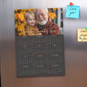 2026 Magnetfotopalenderns Fullt-årskort Magnetisk Inbjudningskort