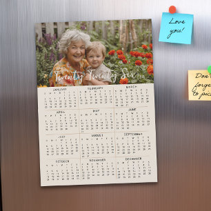2026 Magnetisk fotokalender - Fullt 5x7-kort Inbjudningskort