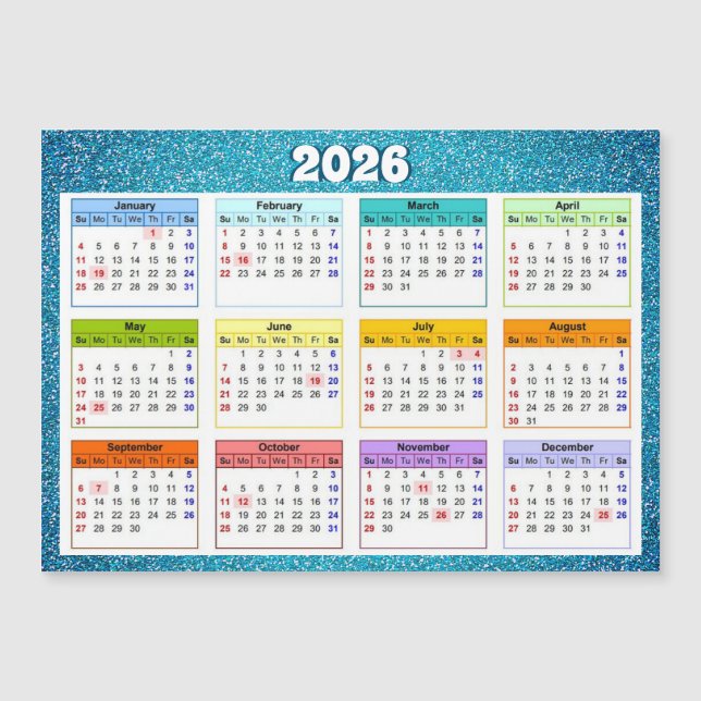 2026 Magnetisk kalender (Framsida)