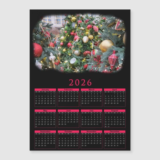 2026 magnetisk kalender med ditt julfoto (Framsida)