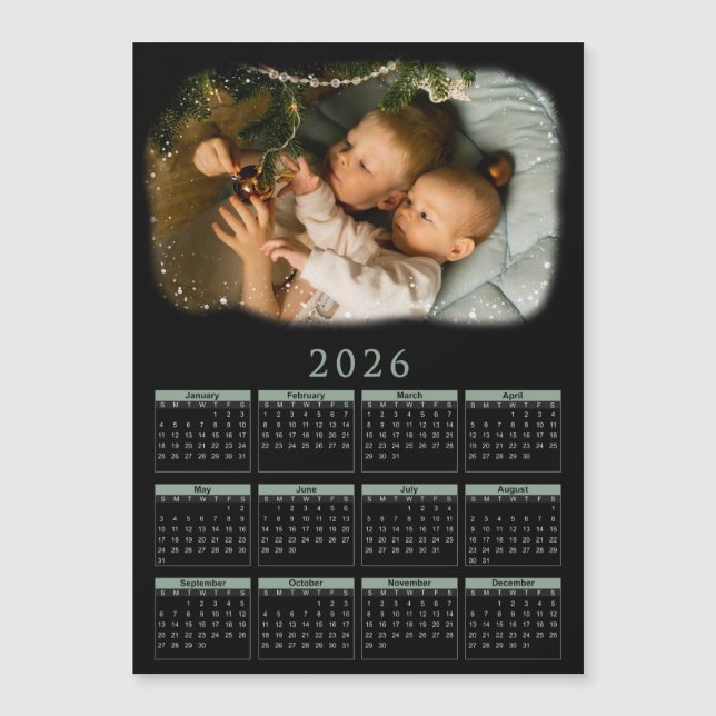 2026 magnetisk kalender med foton på barn (Framsida)
