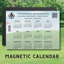 2026 Magnetkalender Golfklubb League Logotyp QR-ko
