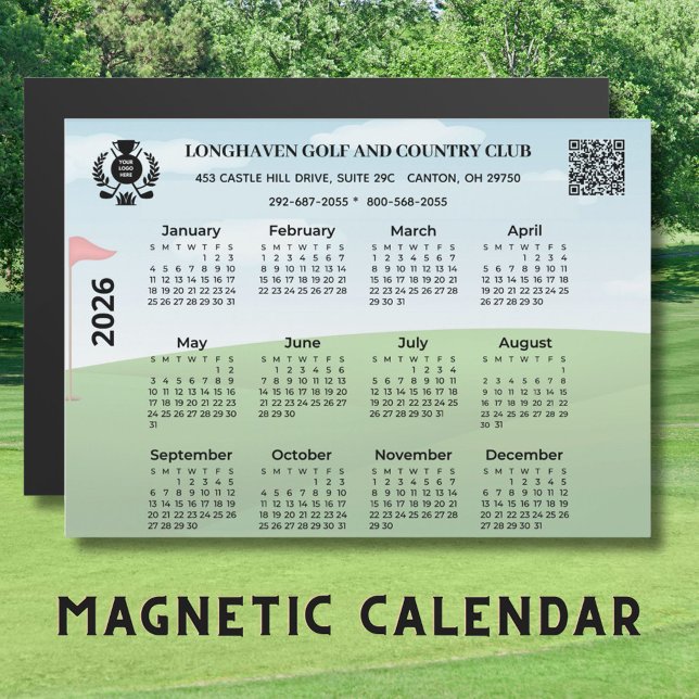 2026 Magnetkalender Golfklubb League Logotyp QR-ko (Skapare uppladdad)
