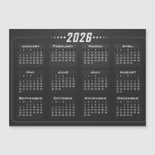 2026 Magnetkalender Svart och Vitt 