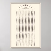 2026 Månfas Lunar Cycles Kalender Minimalist