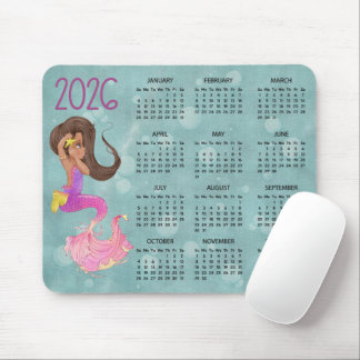 2026 Mermaid Desk Calendar Mouse Pad Musmatta
