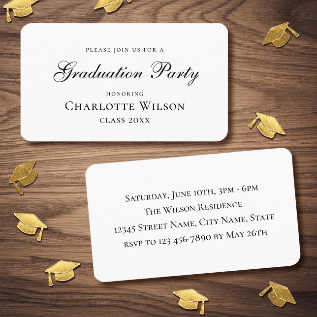 2026 Mini Graduation Party Invitation Classic Card Visitkort (Skapare uppladdad)