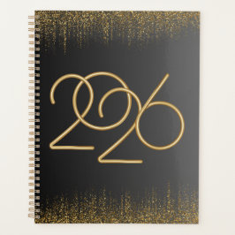 2026 Minimal Svart & Guld Planeraromslag