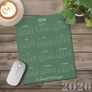2026: Minimalistisk Grönt-dekkalender Musmatta