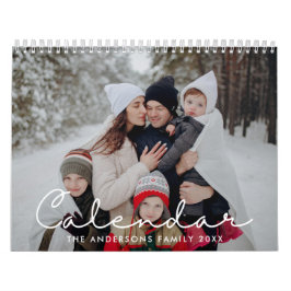 2026 Minimalistiskt manus Anpassad foto Kalender