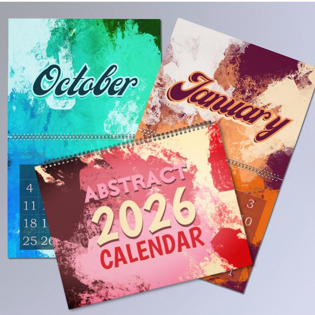 2026 modern abstrakt färgrik retro  kalender (Skapare uppladdad)