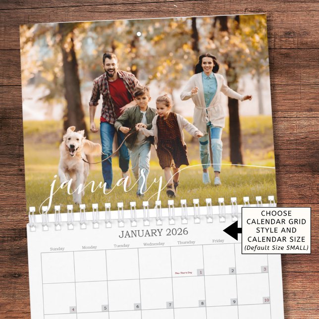 2026 Modern Anpassad Foto Script Familj Kalender (Skapare uppladdad)