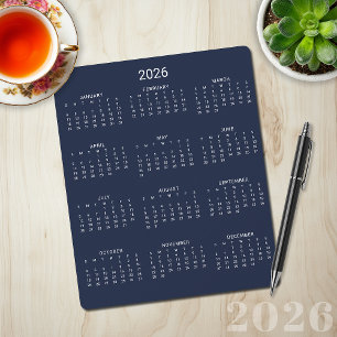 2026 Modern blåkalender för minsta flottan Musmatta