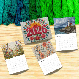 2026 Modern Broderi Konst | Estetik Kalender