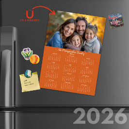 2026 Modern Burnt Orange Helgdag Fotokalender