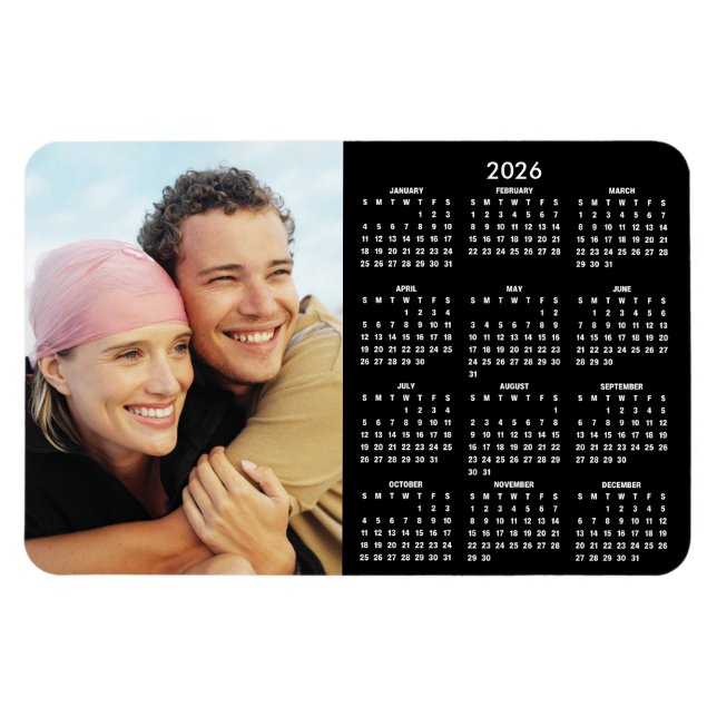 2026 Modern Calendar Photo Magnet (Horisontell)