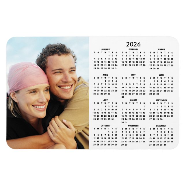 2026 Modern Calendar Photo Magnet (Horisontell)