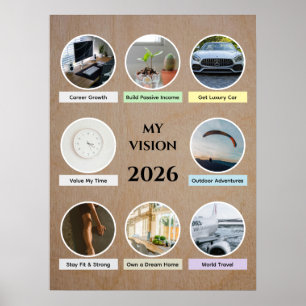 2026 Modern Cirkulär Foto Visionstavla Poster