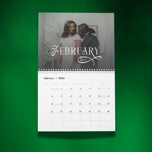 2026 Modern Elegant Bröllopsfoto Nygifta Calen Kalender
