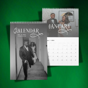 2026 Modern Elegant Bröllopsfoto Nygifta Kalender