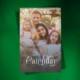 2026 Modern Elegant Typografi Anpassad Familjefoto Kalender