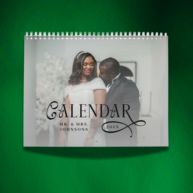 2026 Modern Elegant Wedding Photo Newlyweds Kalender (Skapare uppladdad)