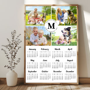 2026 Modern Familj 4 Foto Collage Anpassad Kalende Poster