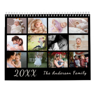 2026 Modern Family Photo Calendar – black & white Kalender