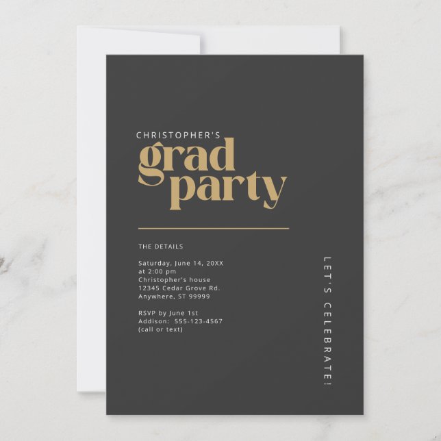 2026 Modern Kol Graderingsfest Inbjudningar (Framsida)