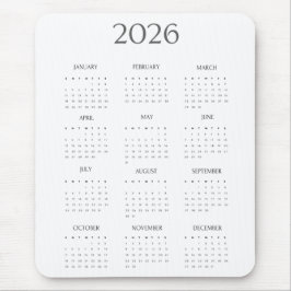 2026 Modern Minimalist Mini Calendar Musmatta