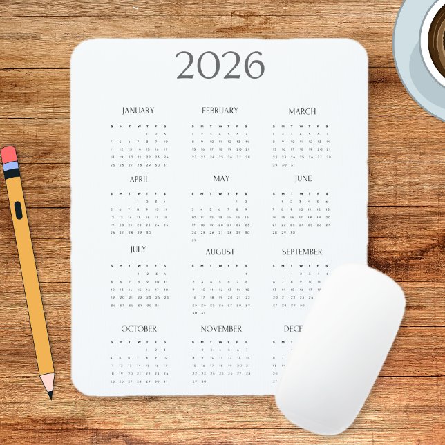 2026 Modern Minimalist Mini Calendar Musmatta (2026 Modern Minimalist Mini Calendar Mouse Pad)