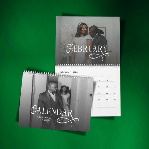 2026 Moderna Eleganta Bröllopsfoto Nygifta Kalender