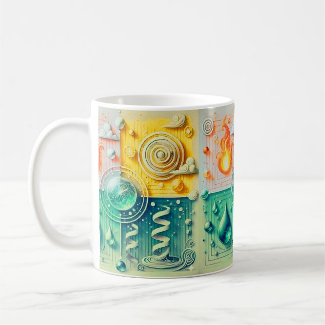 2026 Modernt Väggkonst med Fyra Element Kaffemugg (Vänster)