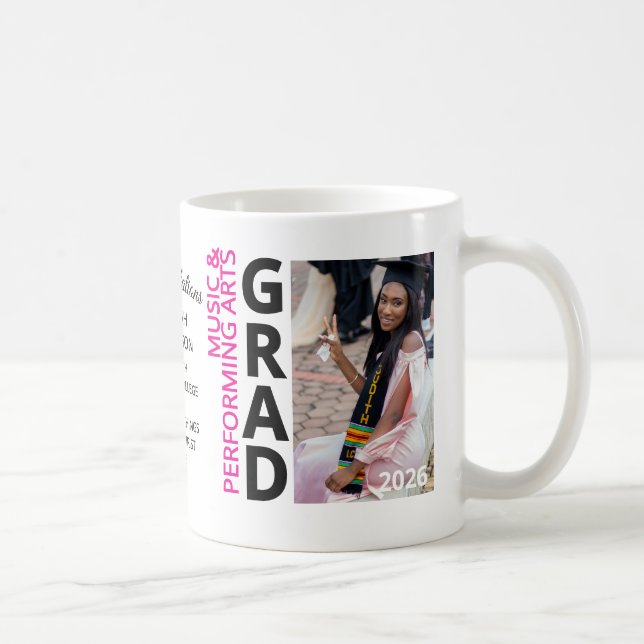 2026 MUSIK UTFÖRANDE KONST Examen Foto Grad Kaffemugg (Höger)