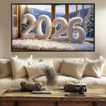 2026 Mysig stugutsikt tryck | Samsung Frame TV Kon