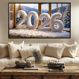 2026 Mysig stugutsikt tryck | Samsung Frame TV Kon