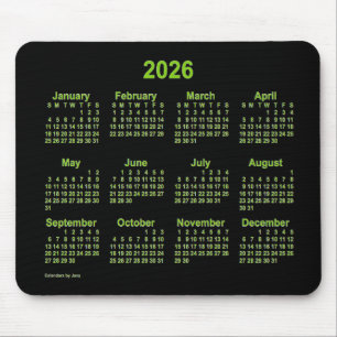 2026 Neon Gult Grönt Calendar från Janz Musmatta