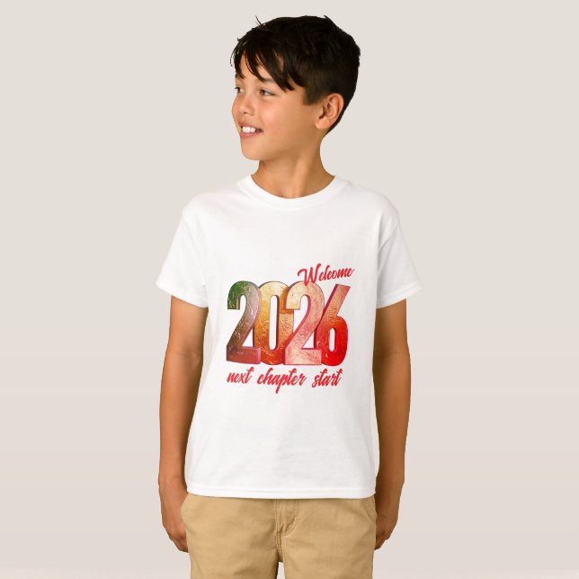 2026 NEW YEAR KIDS BASIC T SHIRT (Hel framsida)