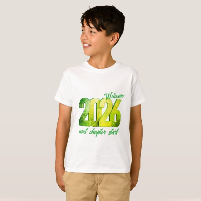 2026 NEW YEAR KIDS BASIC T-Shirt (Hel framsida)