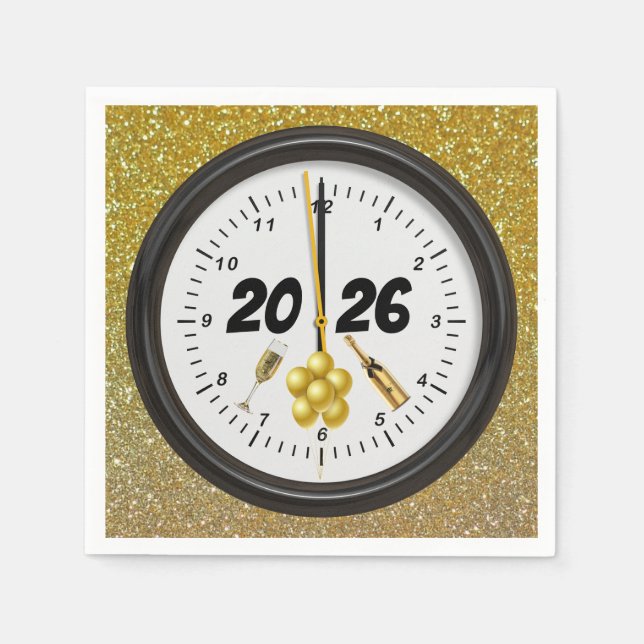2026 New Years Paper Napkins Pappersservett (Framsidan)