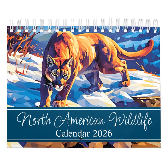 2026 North American Wildlife Two Page Small Kalender (Omslag)