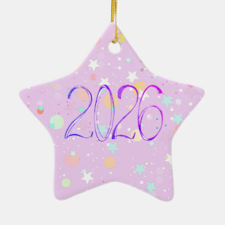 2026 nummer nyårsteckning söt pastell Ornament