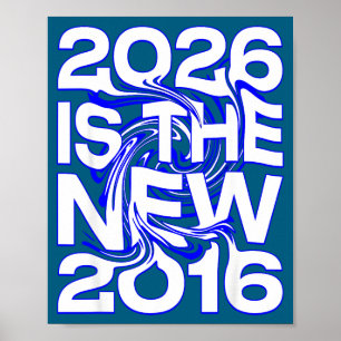 2026 Ny 2016 Retro Framtid Illustration Poster