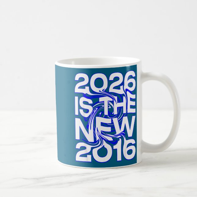 2026 Ny 2016 Retro Futuristisk Grafisk Konst Kaffemugg (Höger)
