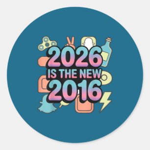 2026 Ny 2016 Retro Nostalgi Runt Klistermärke